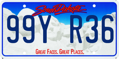 SD license plate 99YR36