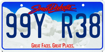 SD license plate 99YR38