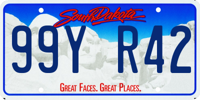 SD license plate 99YR42