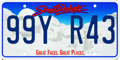 SD license plate 99YR43