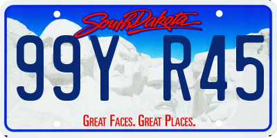 SD license plate 99YR45