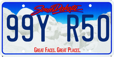 SD license plate 99YR50