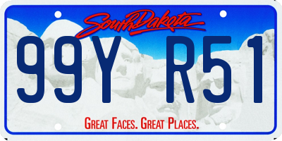 SD license plate 99YR51