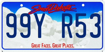 SD license plate 99YR53
