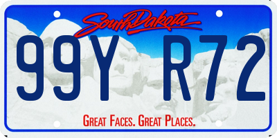 SD license plate 99YR72