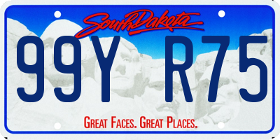 SD license plate 99YR75