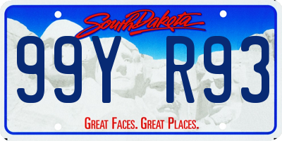 SD license plate 99YR93