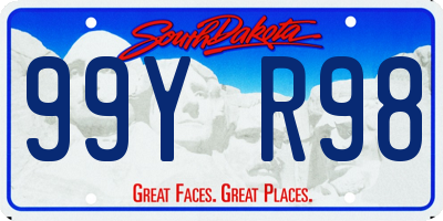 SD license plate 99YR98