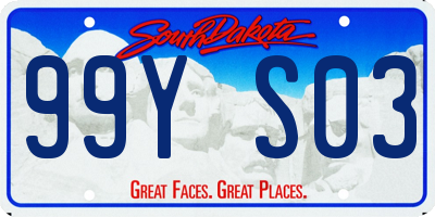 SD license plate 99YS03