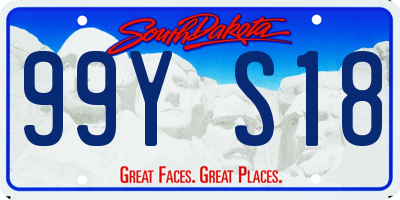 SD license plate 99YS18