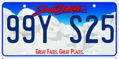 SD license plate 99YS25