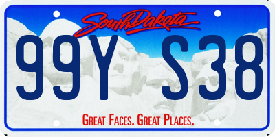 SD license plate 99YS38