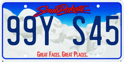 SD license plate 99YS45