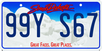 SD license plate 99YS67