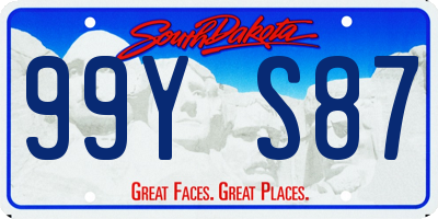 SD license plate 99YS87