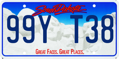 SD license plate 99YT38