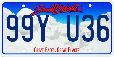 SD license plate 99YU36
