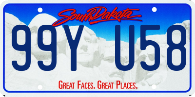 SD license plate 99YU58