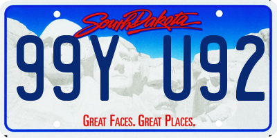 SD license plate 99YU92