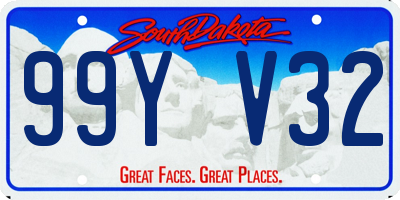 SD license plate 99YV32