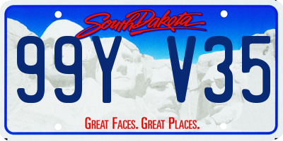 SD license plate 99YV35