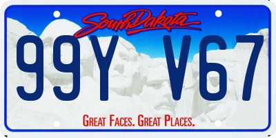 SD license plate 99YV67