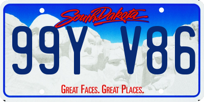 SD license plate 99YV86