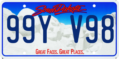 SD license plate 99YV98