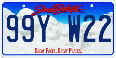 SD license plate 99YW22