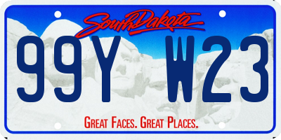 SD license plate 99YW23