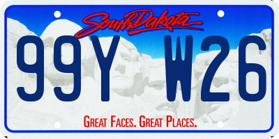 SD license plate 99YW26