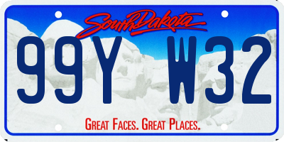 SD license plate 99YW32