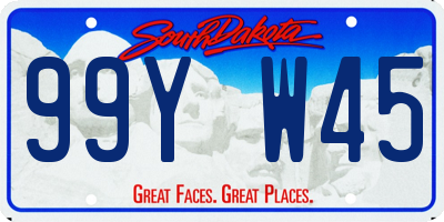 SD license plate 99YW45