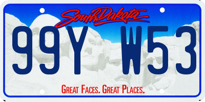 SD license plate 99YW53