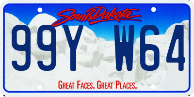 SD license plate 99YW64