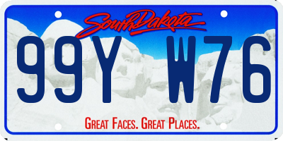 SD license plate 99YW76