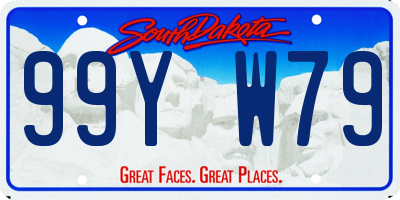 SD license plate 99YW79