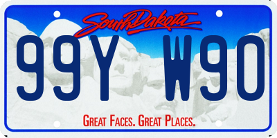 SD license plate 99YW90