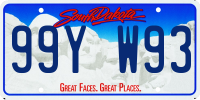 SD license plate 99YW93