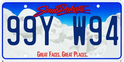 SD license plate 99YW94