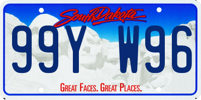 SD license plate 99YW96