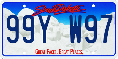 SD license plate 99YW97