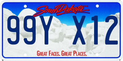 SD license plate 99YX12