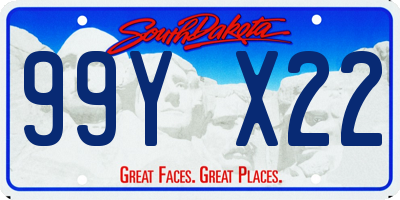 SD license plate 99YX22