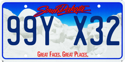 SD license plate 99YX32