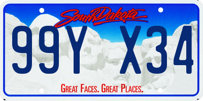SD license plate 99YX34