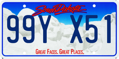 SD license plate 99YX51