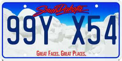 SD license plate 99YX54