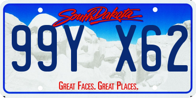 SD license plate 99YX62
