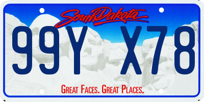 SD license plate 99YX78